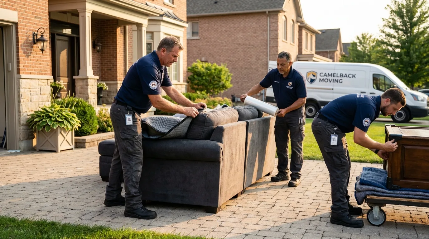 Large estate moving crew wrapping furniture in Pinedale, WY