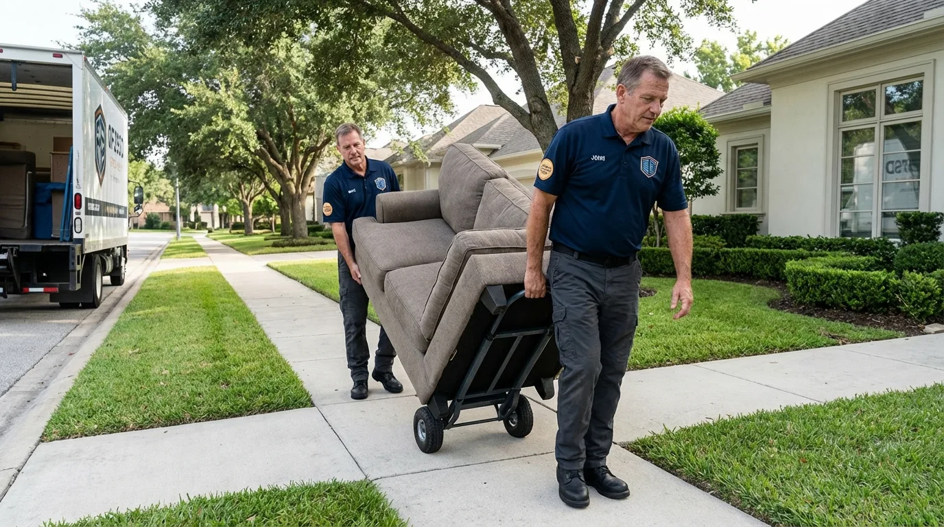 Local residential moving crew loading furniture in Pinedale, WY