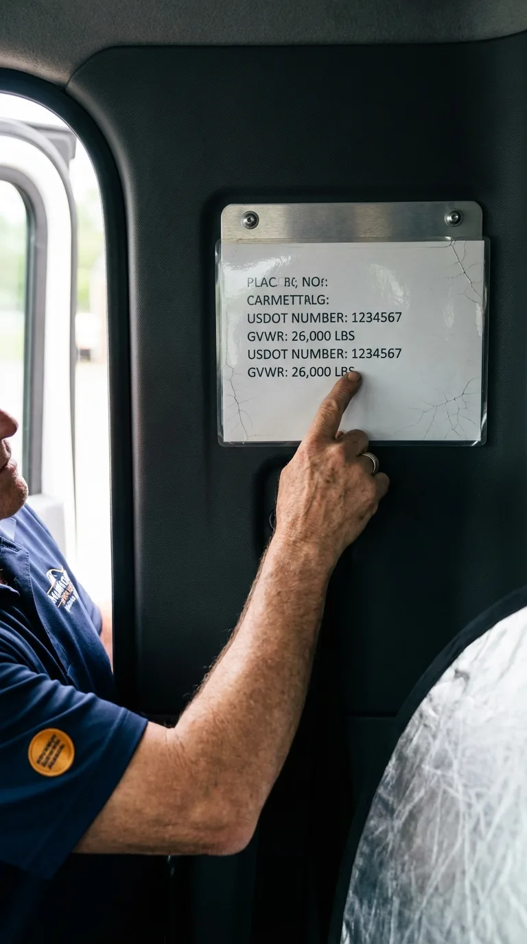 USDOT licensing placard verification in Pinedale